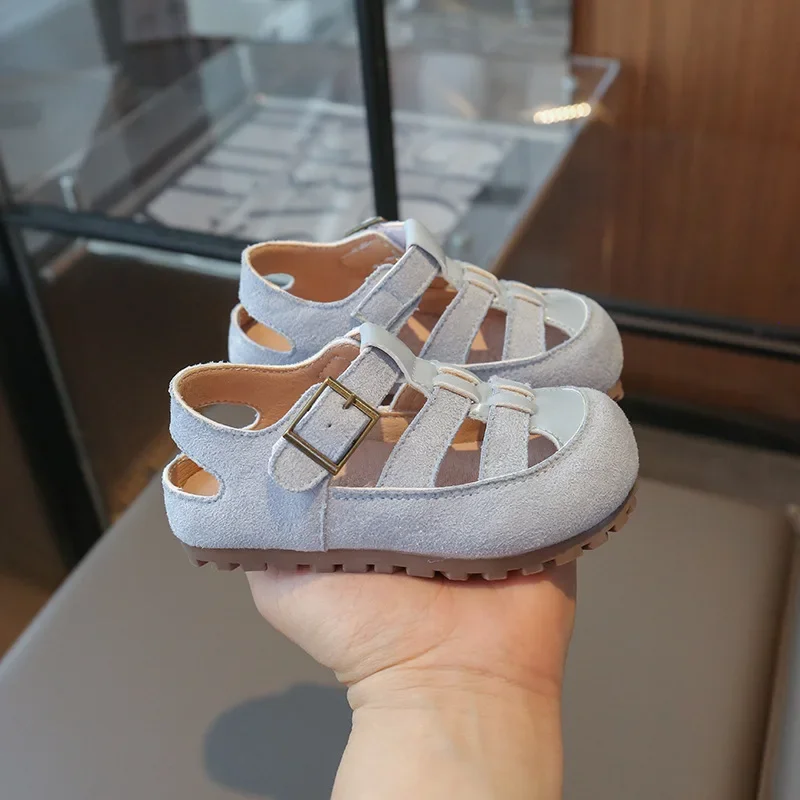 Girls Woven Flat Sandals Summer Beach Thick Bottom