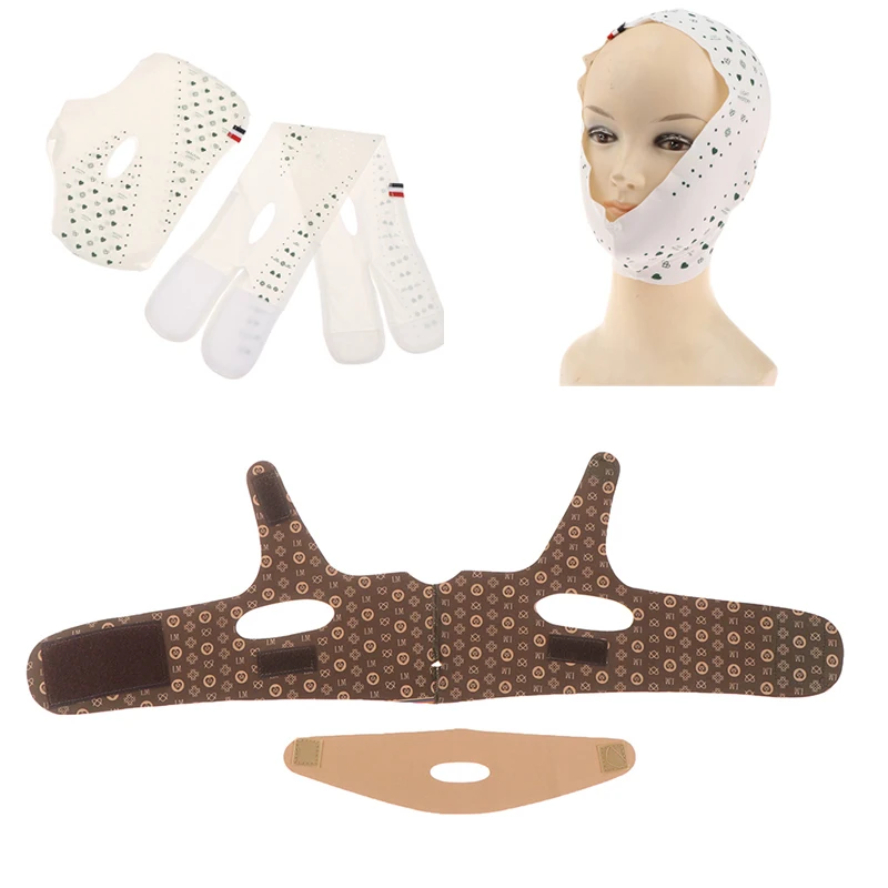 

Women Face Shaper Belt Cheek Shaping Elastic Face Slimming Bandage V Line Chin Lift Up Strap Facial Massage Belt Day Night Tape