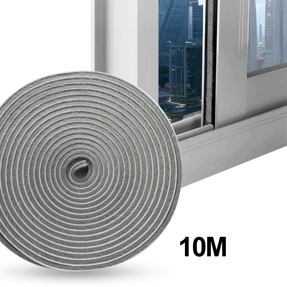 

10 Meters Brush Strip Self Adhesive Door Window Sealing Strip Door Window Windproof Dust Sound Insulation Strip Gasket Home