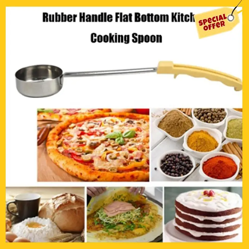 A96K-Stainless Steel Pizza Sauce Spoon Pizza Spread Ladle Serving Spoon With Long Handle Kitchen Baking Tool
