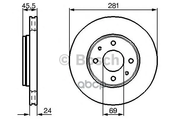 0 986 478 493_диск тормозной передний!\ Volvo S40/V40 1.6-1.9TD 95 Bosch арт. 0986478493 | Автомобили и