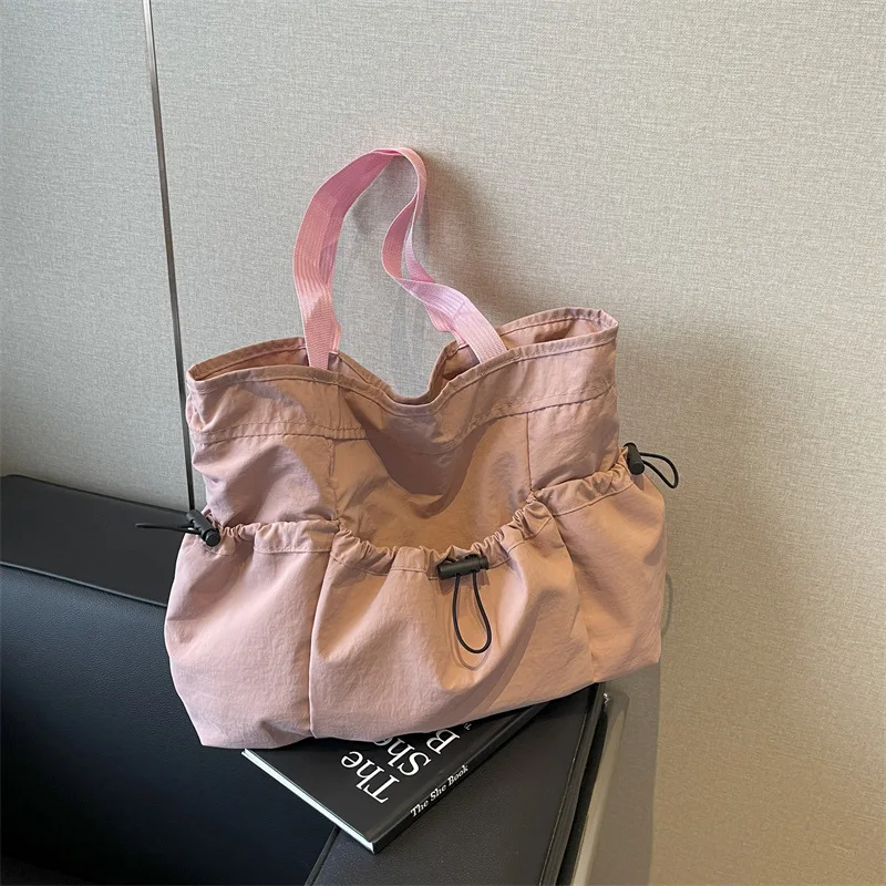 Borsa tote di grande capacità Borsa a tracolla in tela alla moda Borsa a secchiello per pendolarismo da lavoro - immagine 4