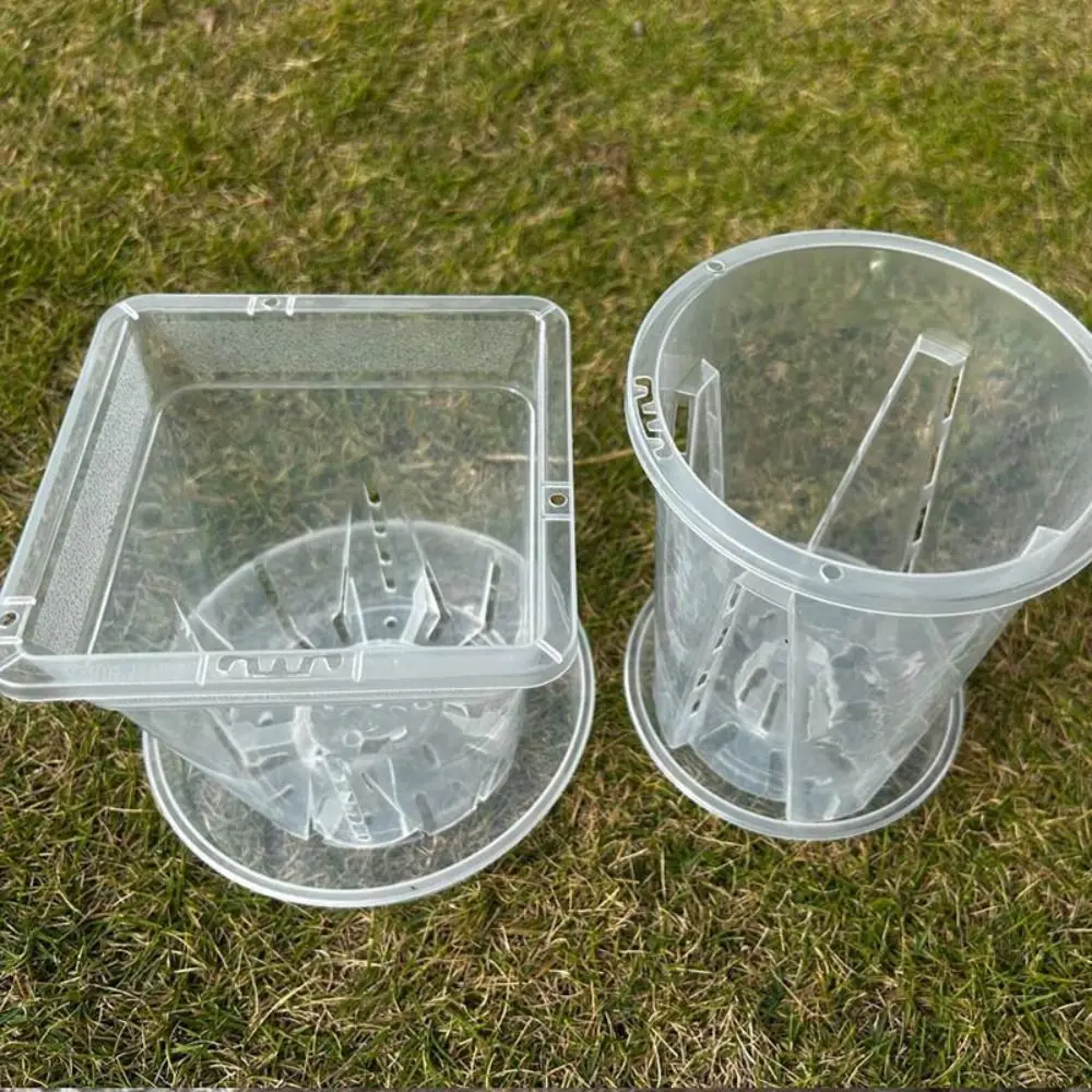 Clear Flower Pot Planter Cactus 10cm/12cm/14cm/16cm Durable PP Transparent Flower Pot Orchid With Holes For Home Office Desk