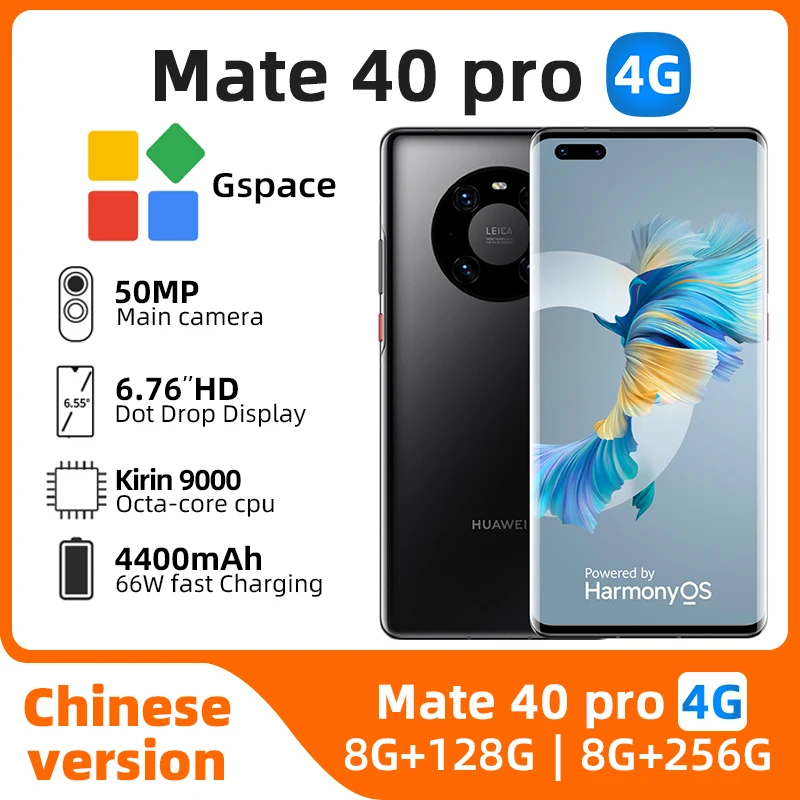 HUAWEI Mate 40 Pro 5G ponsel inci 90Hz layar lengkung Kirin