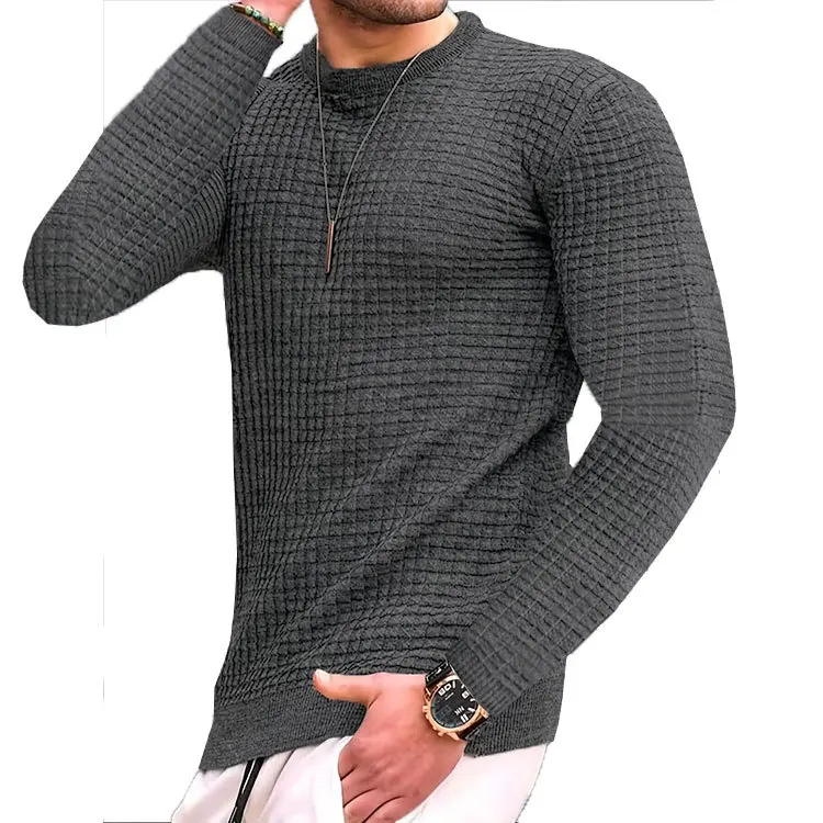 

Autumn Winter Men's Knitwear Men Thin Basic Slim Fit Inner Layer Sweater Solid Male Casual Versatile O-neck Long Sleeve Tops