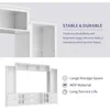 4 Piece Wall Unit TV Stand with Bookshelf,TV Console Table Media Entertainment Center, Living Room Wine Cabinet Display Cabinet 3