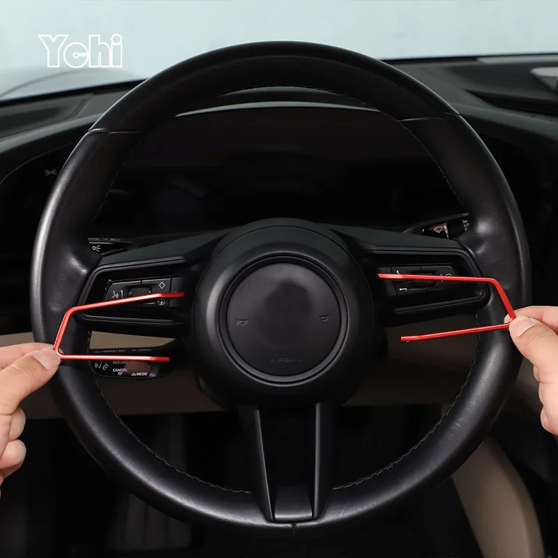 Алюминиевый сплав для Porsche Taycan 911 2019-2022 для Macan 2022 Кнопка рулевого колеса автомобиля рамка отделка Наклейка Автомобильные аксессуары