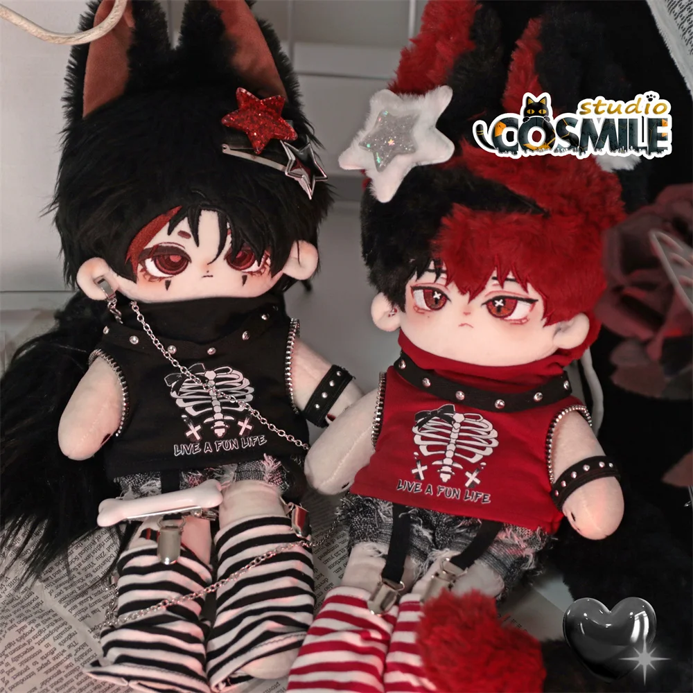 

No Attributes Star Idol Street Dance Black Punk Abby Y2K Fashion Cool Guy 30cm Plush Doll Stuffed Clothes Plushie Clothing DQR