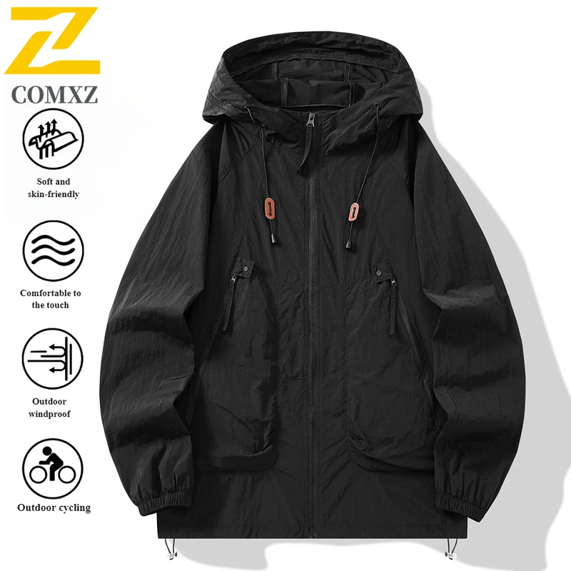 Summer UV Protection Hooded Jacket Unisex UPF50+ Ultra Thin Ice Silk Fishing Skin Coat with Quick-Dry Technology Outdoor Sports