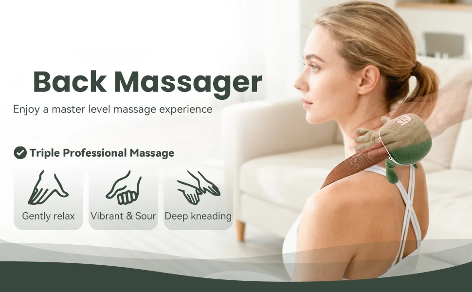 Wireless Neck And Shoulder Kneading Massager For Back Relaxation_voghion.com