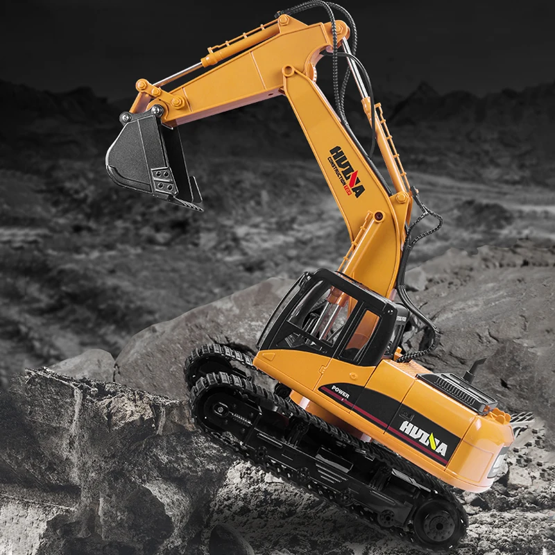 HUINA RC Remote Control Excavator 1/14 15CH Car Truck 1350 RTR 2.4GHz Battery Outdoor Toys Boys Gift TH18042 6