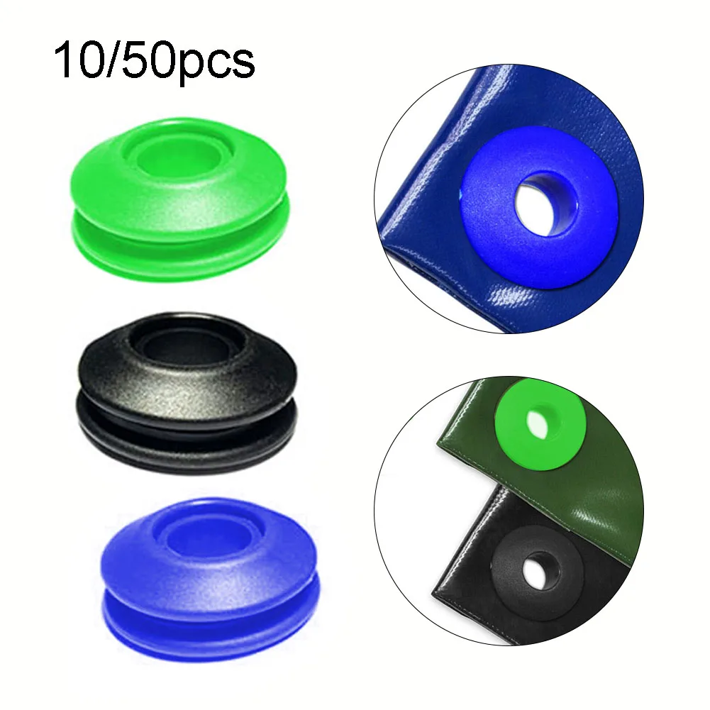 10/50PCS Plastic Eyelets Set Round Eyelets Tarpaulin Eyelets Solar Cover Pool For Repairing Tarpaulins And Securing Solar Covers