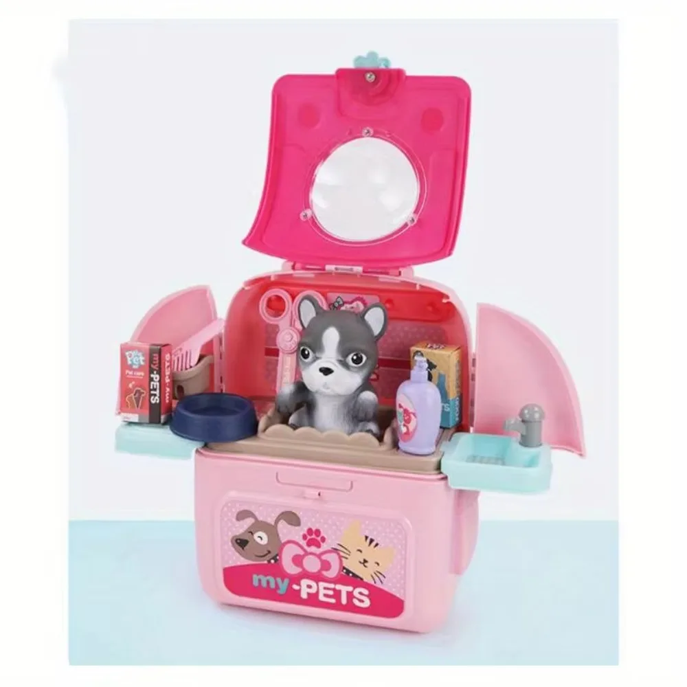 Pet Care Play Set: Veterinary Doctor Kit & Dog Grooming Backpack
