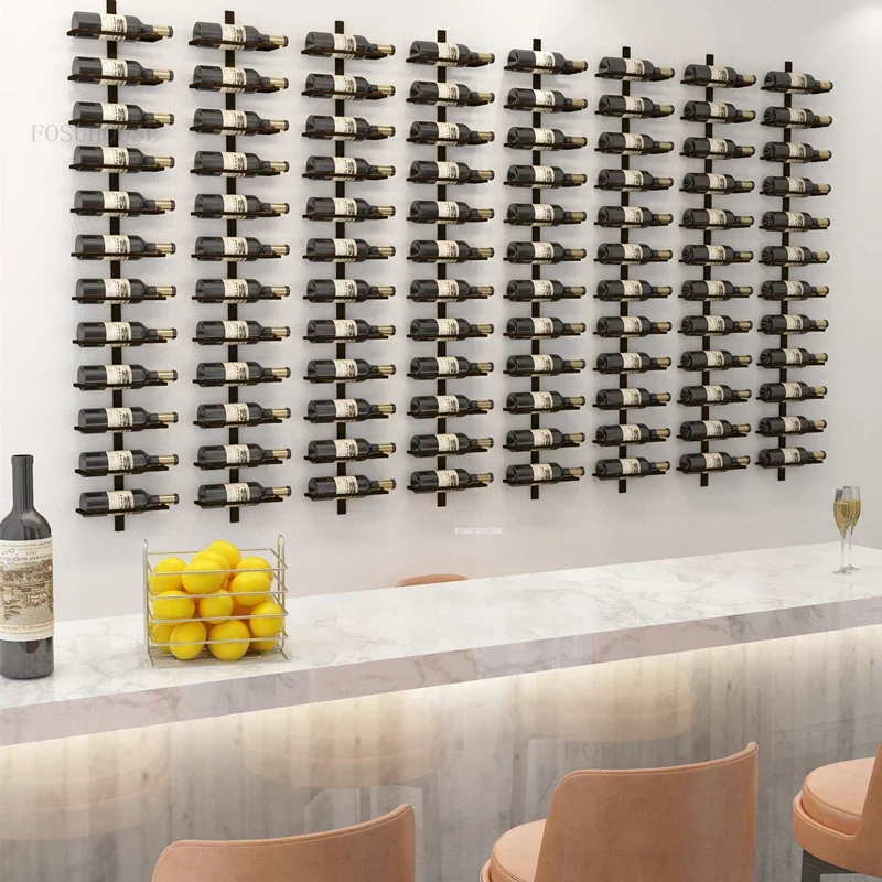 Wine Rack Creative Home Wall-mounted Wine Rack Light Luxury Iron Bar Cabinets Home Living Room Decoration Rack Red Wine Display Cabinet