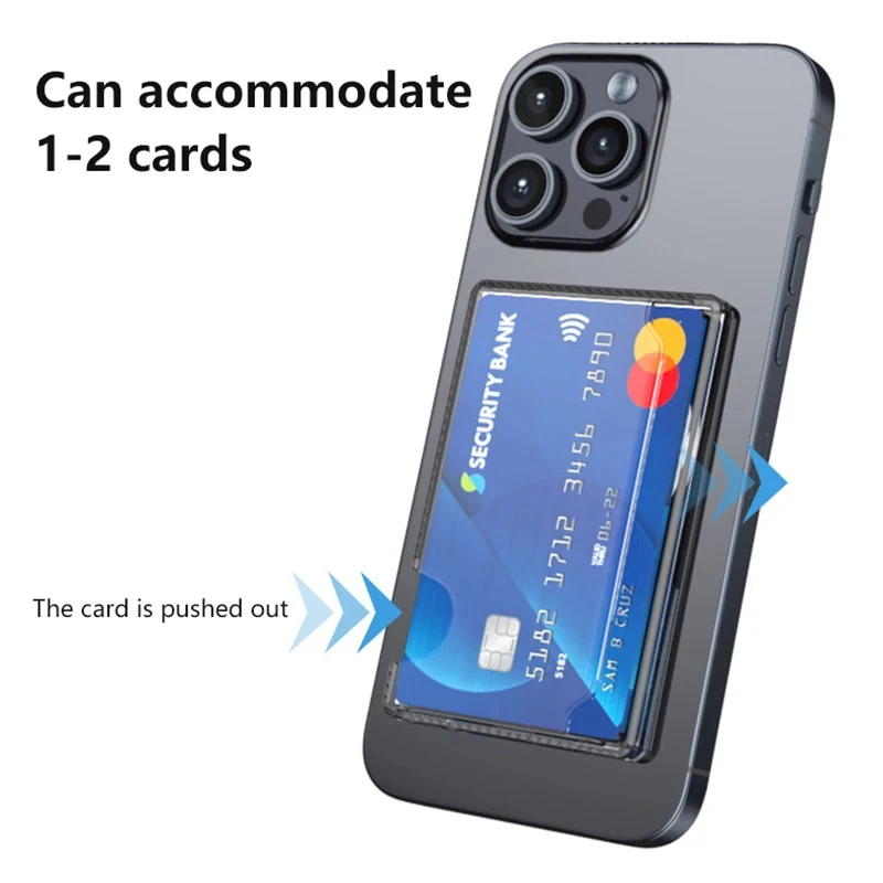 Magnetic Clear Wallet Card Holder with Magnetic Card Slots Cover