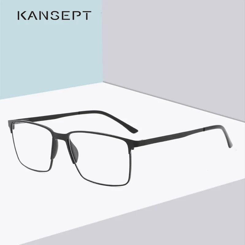 KANSEPT Glasses Frame Men Alloy Prescription Anti Blue Light Myopia Eye Glasses Square Metal Eyeglasses Frames Computer Glasses