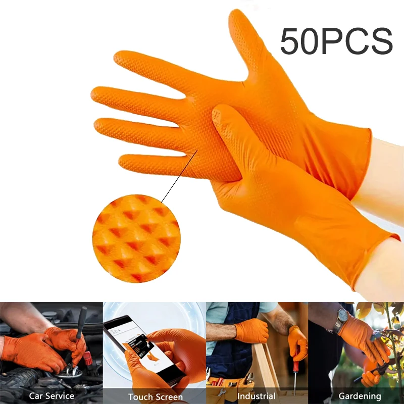 Non-slip Nitrile Gloves 20/50pcs Multifunctional Car Repair Food Prep Hair Dyeing Waterproof