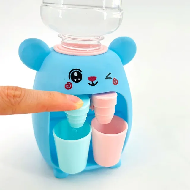 Mini dispensador de agua Dual para niños, juguete de cocina de simulación, fuente para beber leche, jugo de agua fría/caliente, azul rosa - Imagen 2