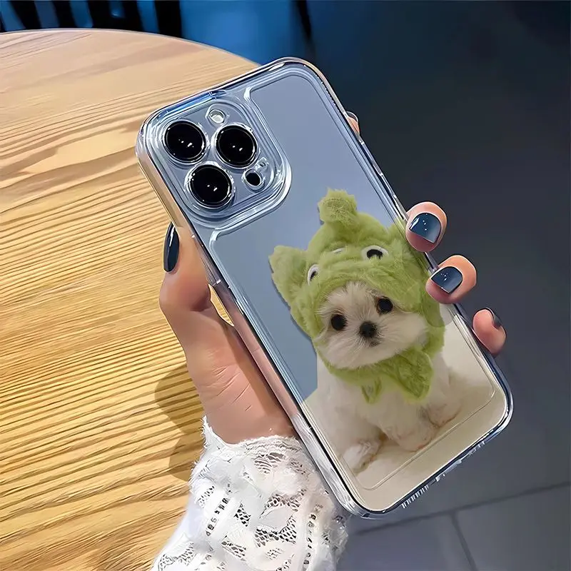 Whimsical Green Headgear Puppy Dog Phone Case - Cute Protective Cover