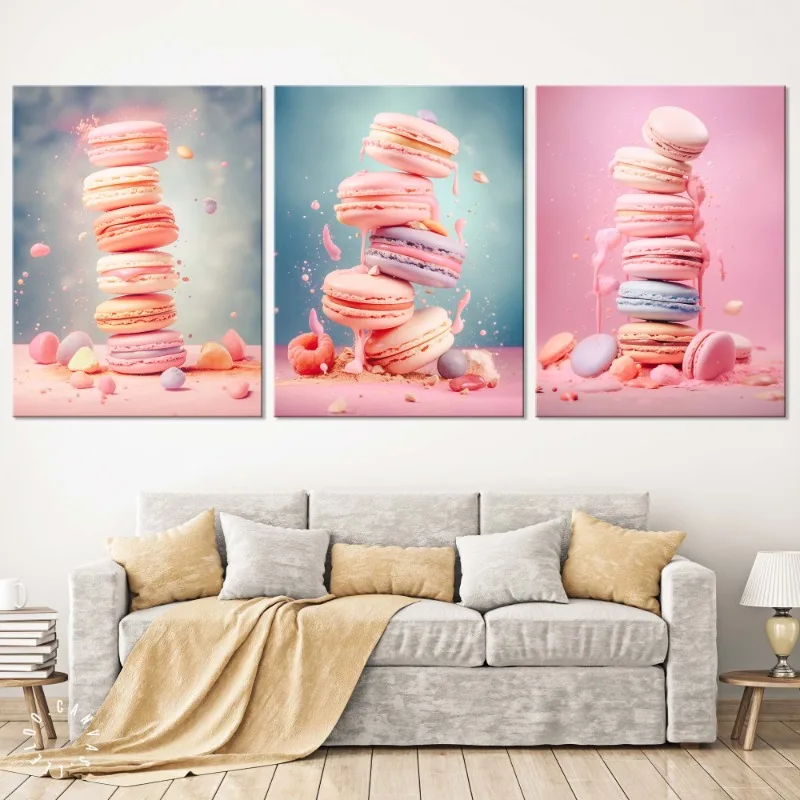 Pink Ice Cream Shop Macarons Bakery Confetteria Poster Stampa Wall Art Pictures Canvas Painting Room Camera Da Letto Home Decor Gift