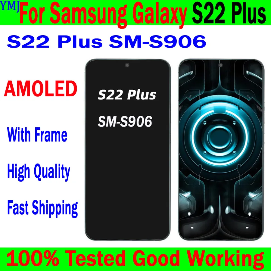 

Full New AMOLED For Samsung Galaxy S22 Plus S906 S906F S22 Ultra S908 S22 S901 LCD Display Touch Screen Digitizer Assembly