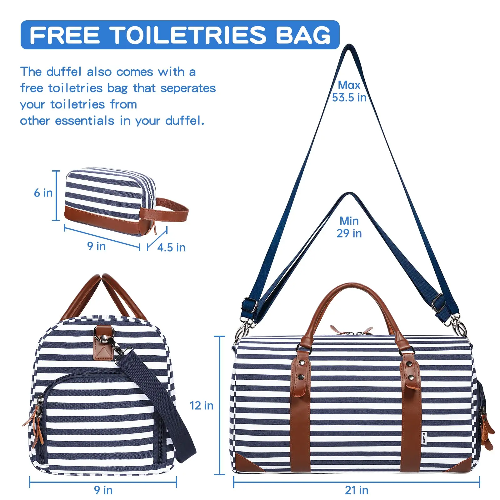 Canvas Weekender Travel Bag Large Overnight Bag for Women Travel Duffel Bag with Shoes Compartment Toiletry Bag for Business