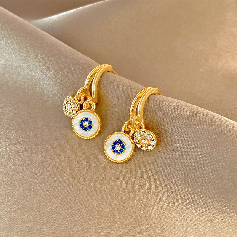 

Retro Minimalist Design Geometric Earrings Trendy Luxurious Cool And Versatile Circular Ear Pendants