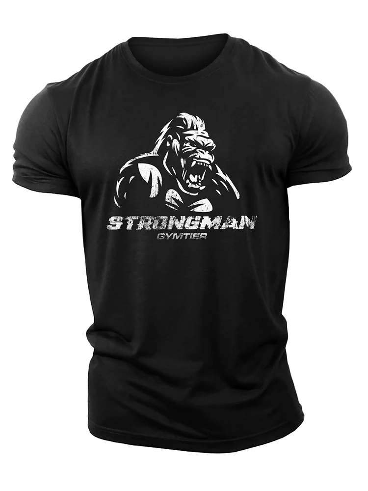 Футболка мужская с 3D-принтом Strongman Gymtier Gorilla-Gym, топ из высококачественного хлопка с коротким рукавом, прочная футболка для мускулистых мужчин Футболка мужская с 3D-принтом Strongman Gymtier Gorilla-Gym, топ из высококачественного хлопка с коротким рукавом, прочная футболка для мускулистых мужчин