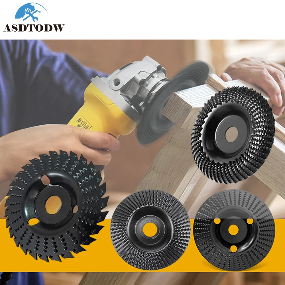 

Blade Style Wood Angle Grinding Wheel Abrasive Disc Angle Grinder Carbide Coating 22mm Bore Shaping Sanding Carving Rotary Tools