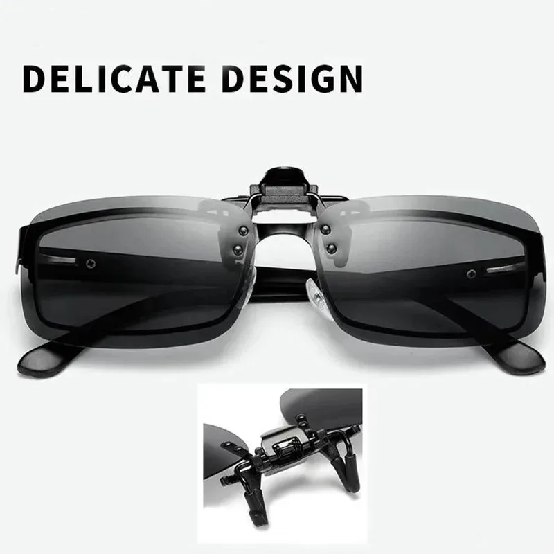 4 Color Grey Lenses Polarized Sunglasses Clip On Flip Up UV 400 Driving Fishing Night Vision Glasses Clips