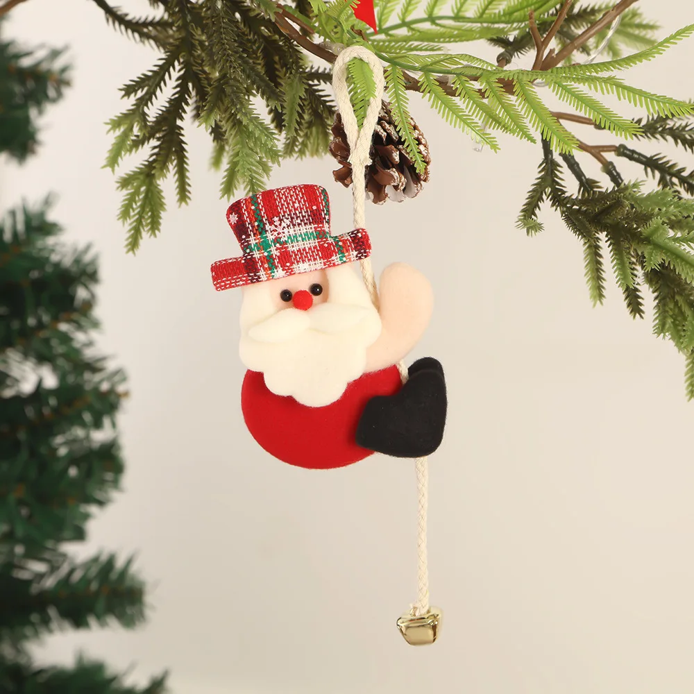 Christmas Tree Decorations Hanging Christmas Ornaments Santa Claus Snowman Elk Decorations Hanging Pendants with Christmas Bell