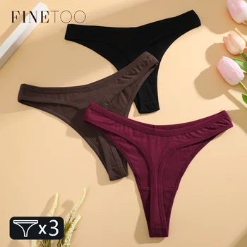 3Pcs/set Cotton Seamless Panties Comfort Underwear for Women Low Waist Breathable Thongs Sexy Solid Sport G-String Soft Lingerie 1