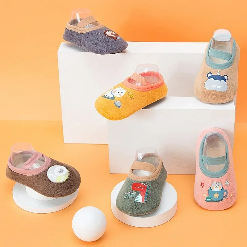 Baby Anti-slip Socks Newborn Warm Crib Floor Shoes with Rubber Sole for Children Boy Toddler Foot Girl Infant Cute Kids Slippers