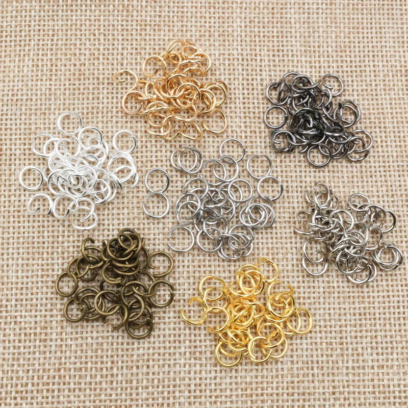 200pcs Open Loop Jump Ringe 4 5 6 7 8 10 mm Öffnen Biegeringe für DIY Schmuck Machen Halskette armband Erkenntnisse Anschluss Liefert