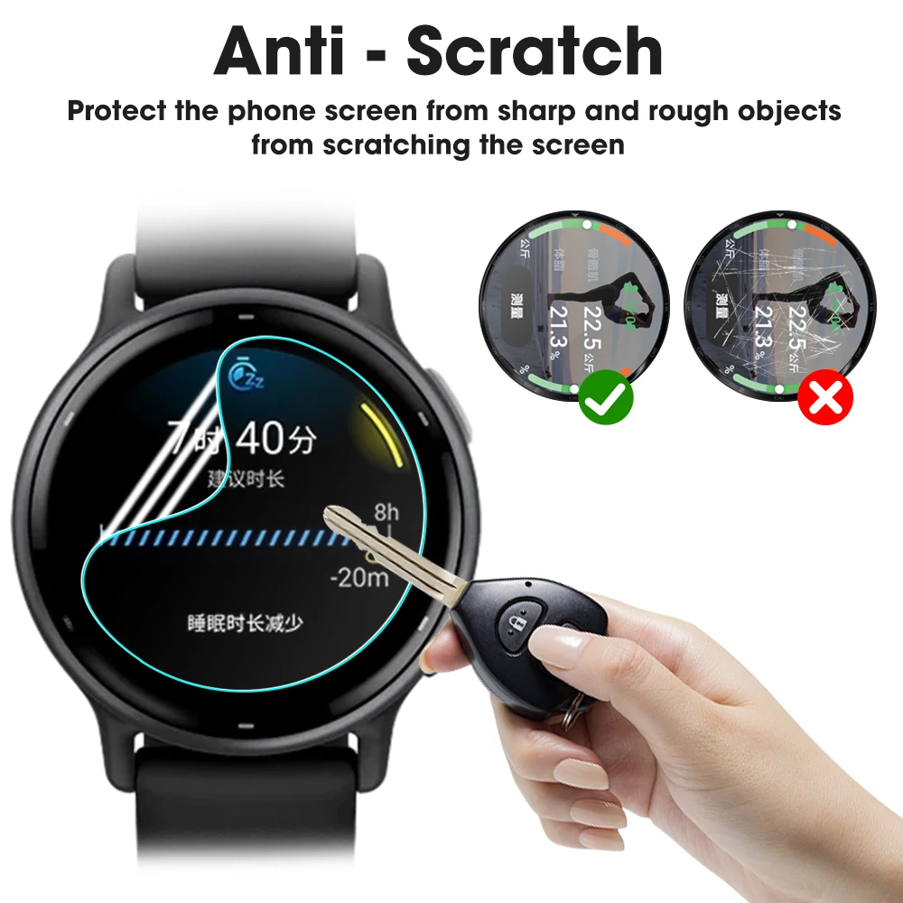 Watch Screen Protector Soft Clear Full Protective Film for Garmin Vivoactive 5 Sports Watch