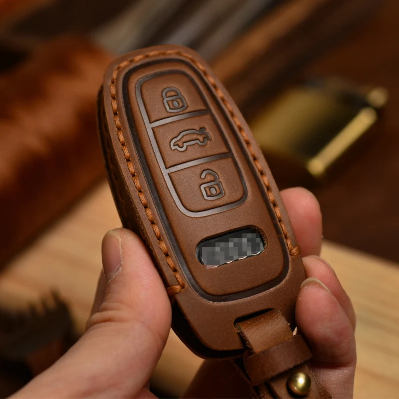 Premium Genuine Leather Key Holder - Handmade Cowhide Protector