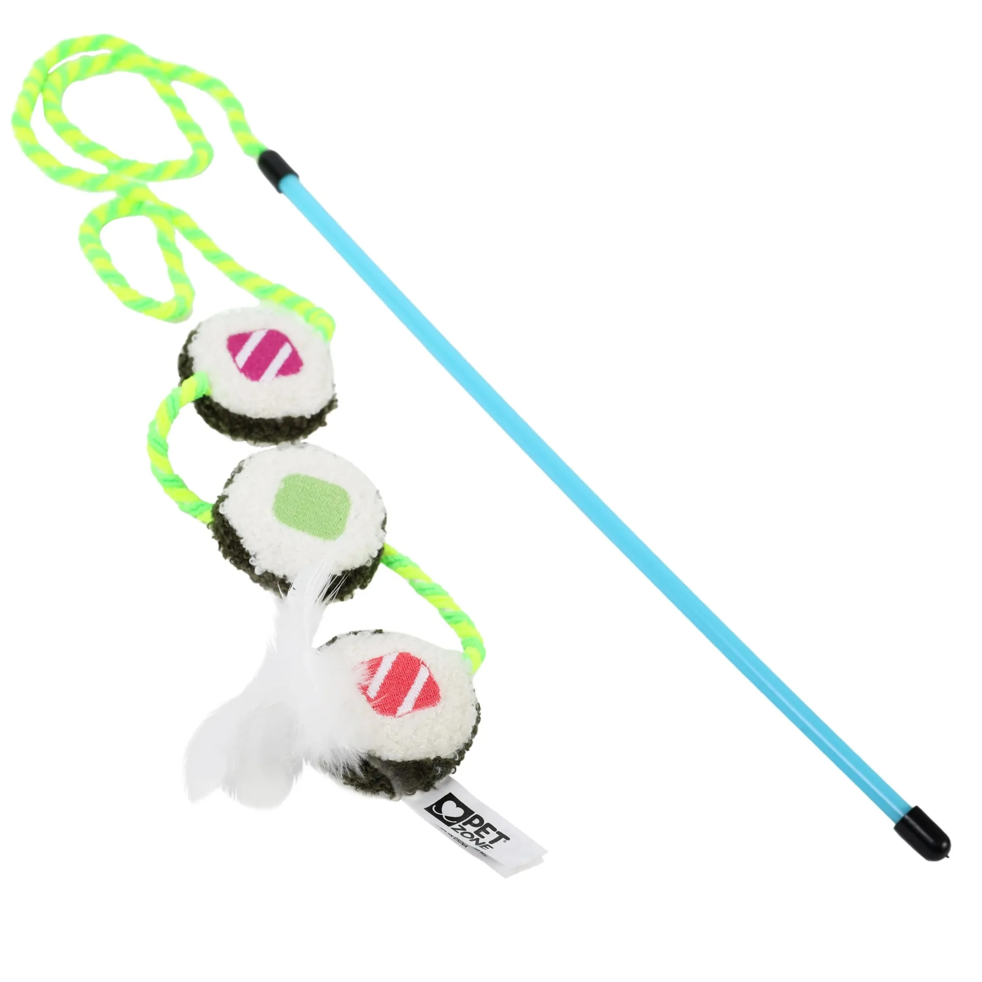 Pet Zone Sushi Wand Cat Toy, Multi-Color, Interactive, Catnip