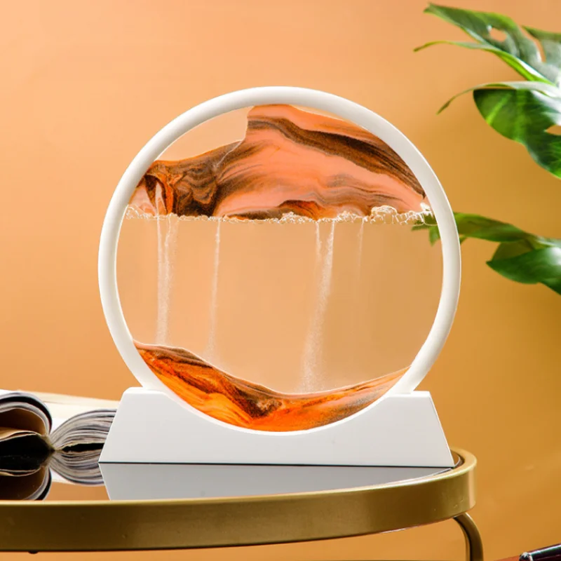 3D Circular Quicksand Painting Rotatable Sand Painting Nordic Creative Decoration Liquid Hourglass Holiday Home Decor