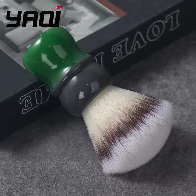 2026 야키 면도 브러쉬 26MM 모카-말차 티 합성모 레진 핸들 남성용 습식 면도 브러쉬