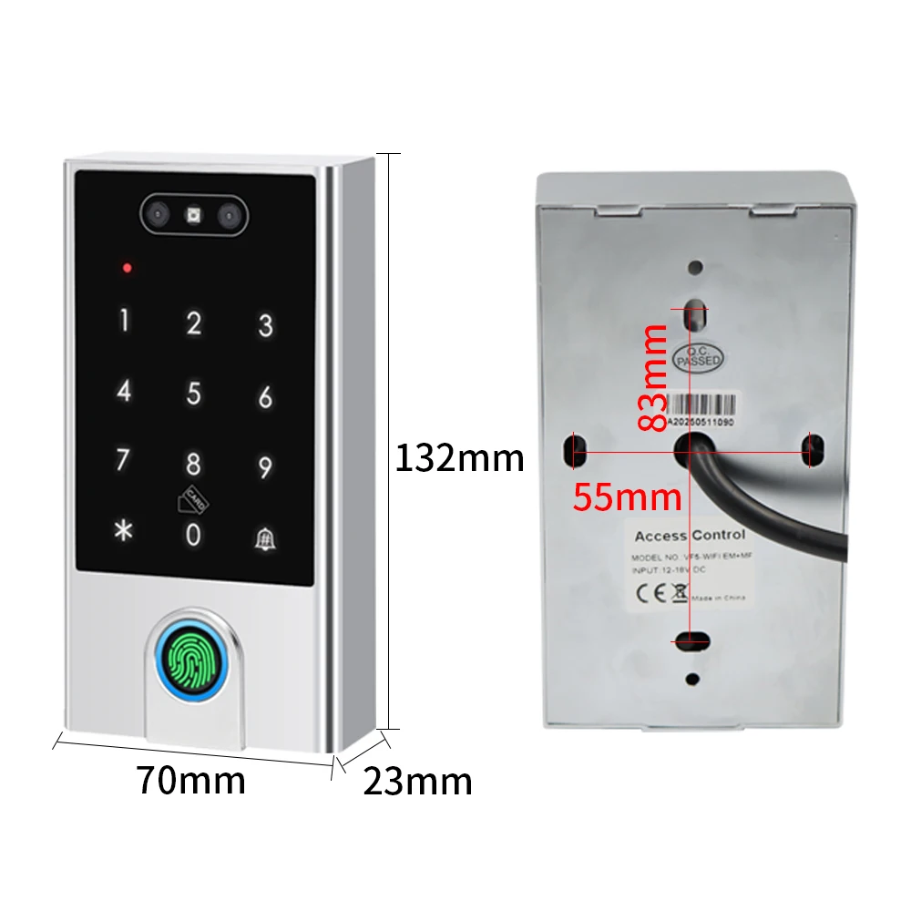 VF4 VF5 Waterproof IP66 Tuya WIFI Facial Recognition ID+IC Password Fingerprint Dual Frequency With WG 24 36 Access Control - Imagen 6