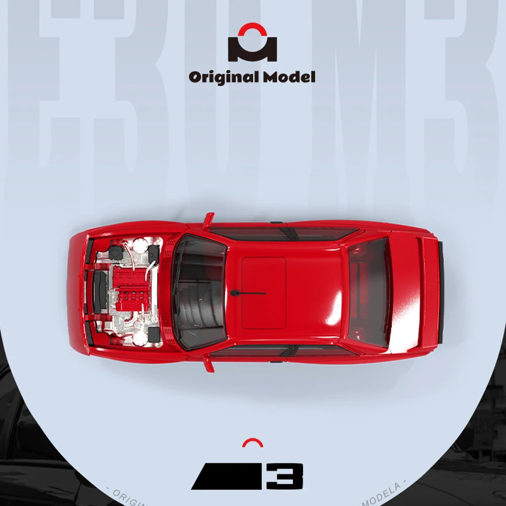 OM 1/64 E30 컬렉션 및 디스플레이 및 선물용 빨간색 도색 소규모 시뮬레이션 합금 자동차 모델