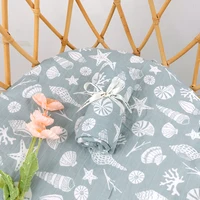 HappyFlute 1pc Baby Soft Muslin Swaddle 100% Cotton Blanket Comfortable Muslin Diaper 120*110cm For Kids 2