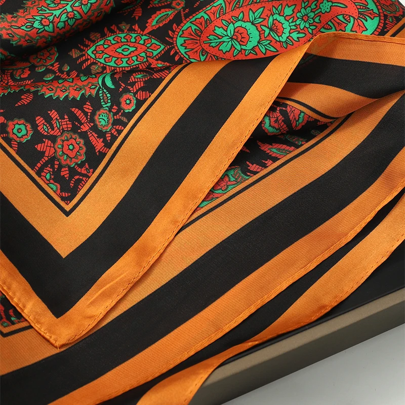 Women Silk Scarf Fashion Hair Scarf Silk Satin Neckerchief scarf women luxury Hair Ties Hair Ornament Female bandana Bag Scarves - 6