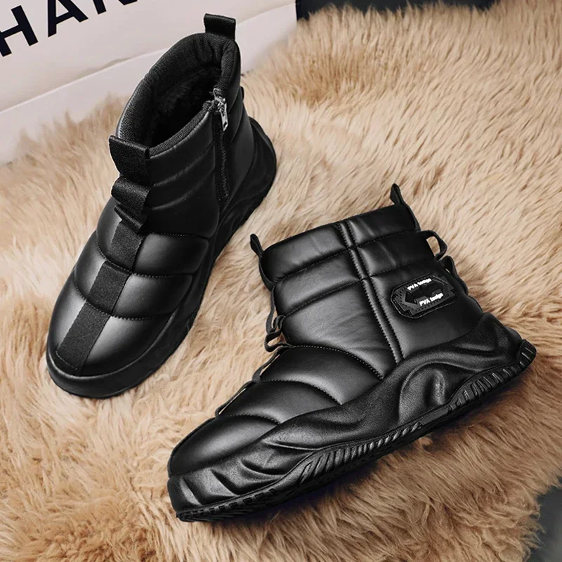 

Winter snow boots, cotton shoes, velvet warm boots, cotton men's shoes, trendy shoes, high-top outdoor men boots