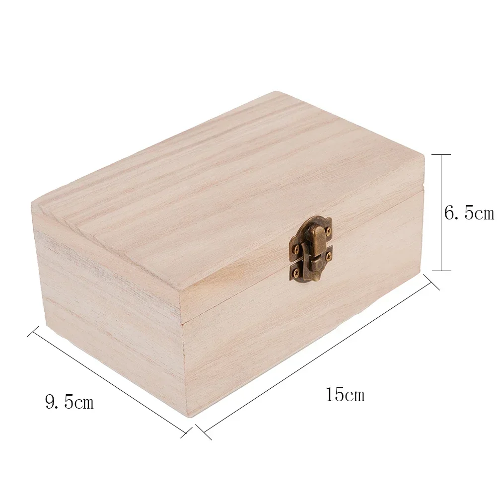 Plain Wooden Clamshell Jewelry and Storage Box