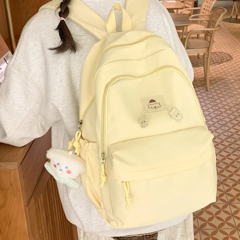 대용량 더블 숄더백, 조절 가능한 스트랩이 있는 단색 패션 캐주얼 백팩, 여성용..