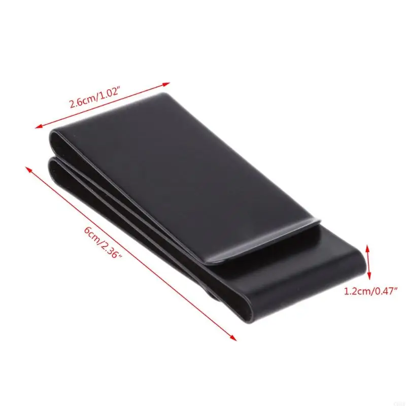C63F Stainless Steel Double-sided Money Clip Purse Wallet Credit Card Holder