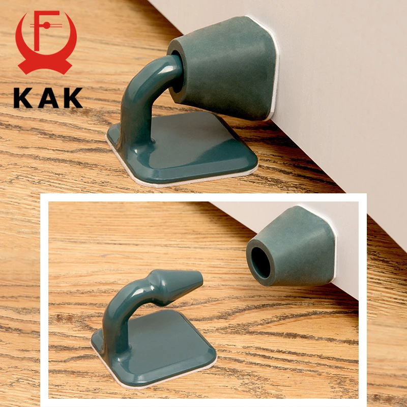 KAK Silicone Rubber Door Stopper Non-Punch Mute Wall Protector