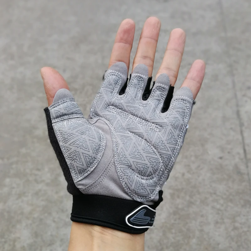 Xinluying Breathable Bike Cycling Gloves Half Finger Women Men Gym Fitness Body Building Weight lifting Crossfit Equipment Black