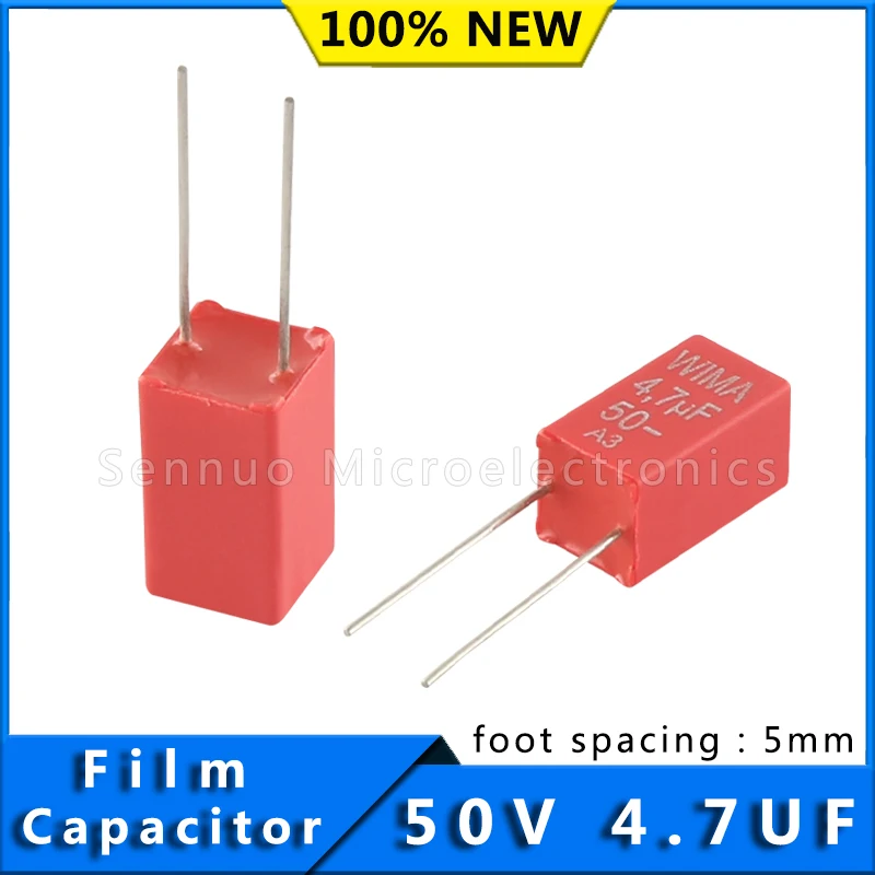 

5/10pcs New German WIMA Film Capacitor MKS2 50V 4.7UF 50V 475 Pitch 5mm Audio Infinity Capacitor MKS2B044701K00KSSD